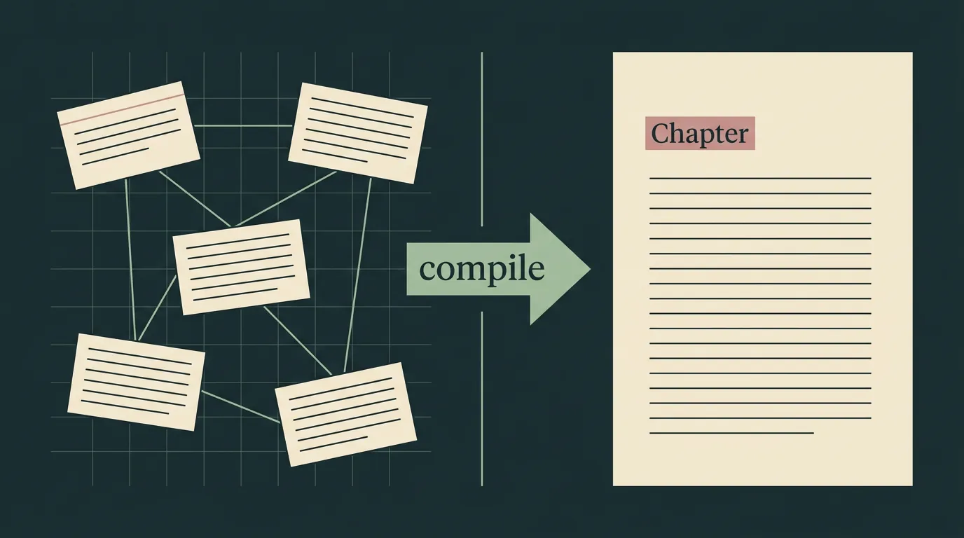 Переход: 2D-холст → линейная страница манускрипта